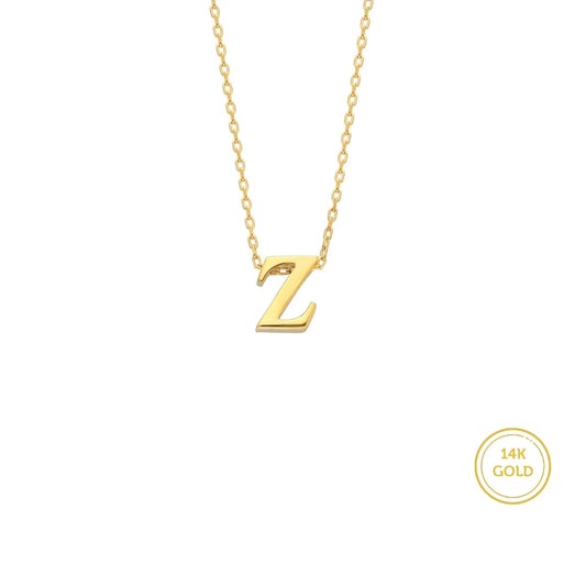 585er (14K) Gold Kette mit Anhänger / Wunschbuchstabe klein