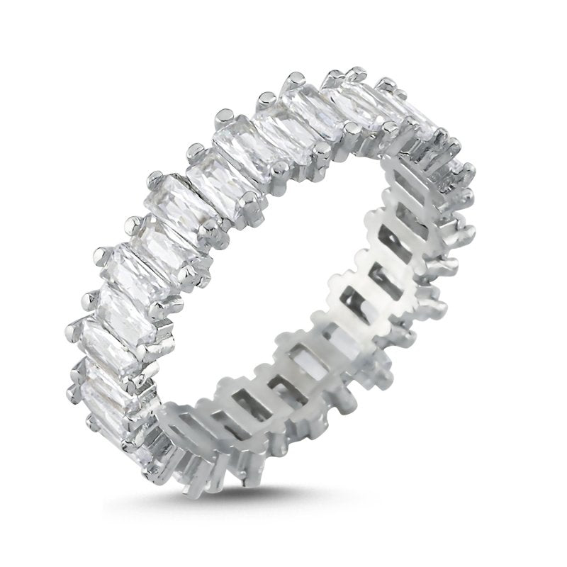 ZOHO Memoire Ring 925er Silber rhodiniert mit Baguette Zirkonia Steinen