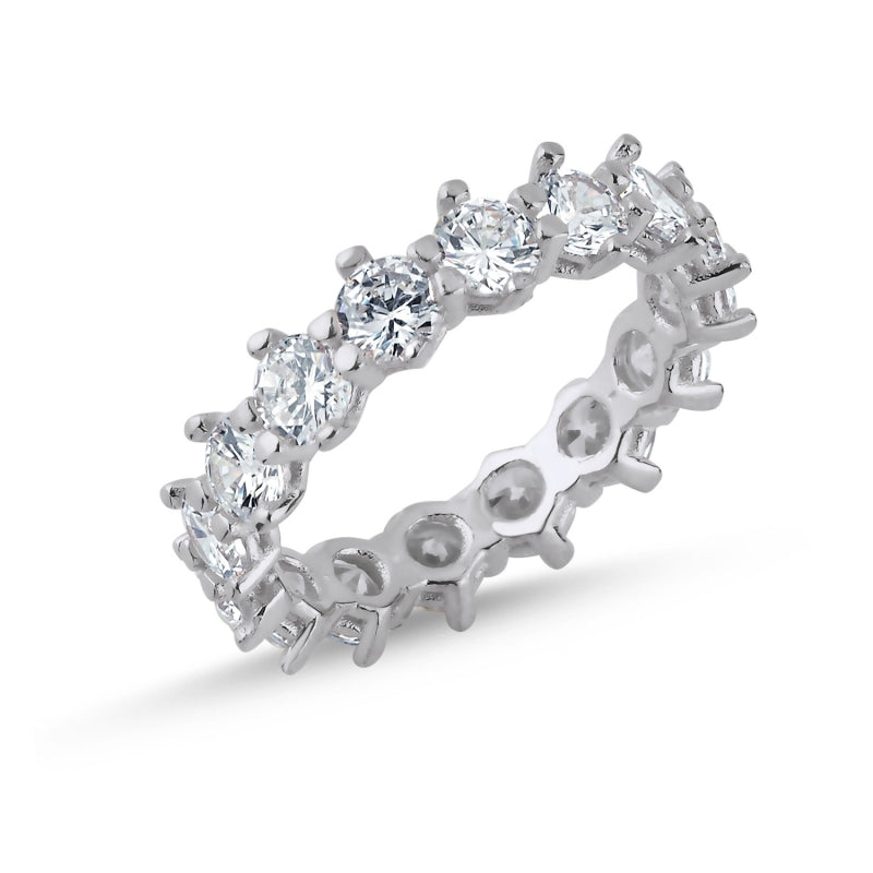 ANGEL Memoire Ring 925er Silber rhodiniert mit Zirkonia Steinen