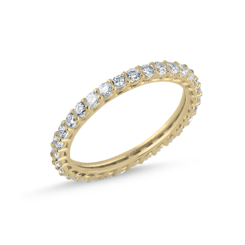 Memoire Ring 925er Silber vergoldet mit Zirkonia Steinen