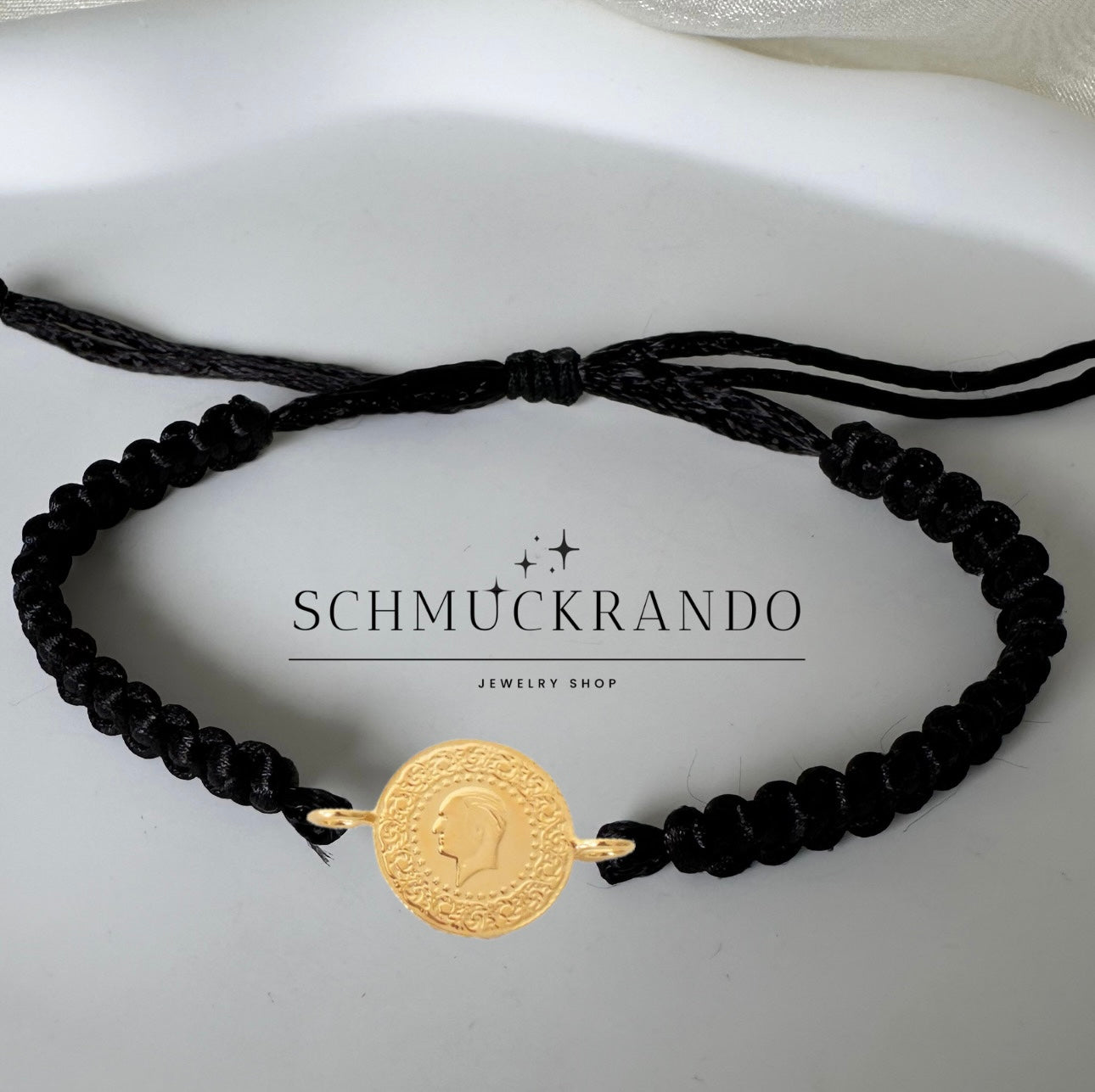 Armband Makrome mit 22k Münze Ceyrek/Reshat schwarz