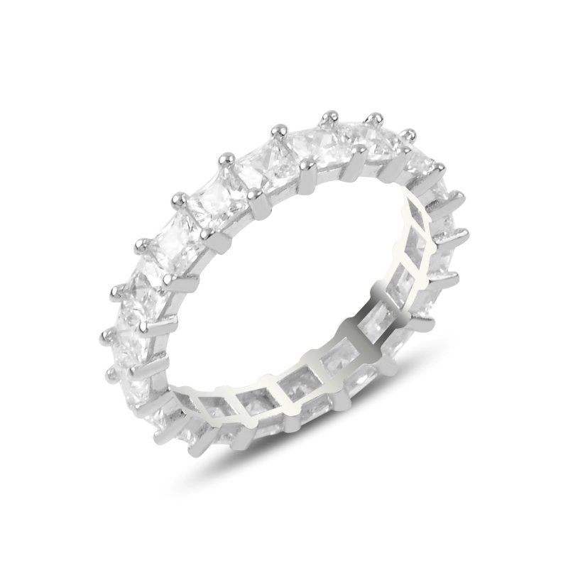 BARO Memoire Ring 925er Silber rhodiniert mit Baguette Zirkonia Steinen