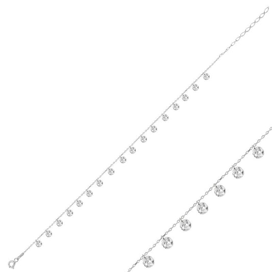 Armband in 925er Silber rhodiniert mit Zirkonia Steinen als Anhänger