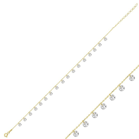 Armband in 925er Silber 18k vergoldet mit Zirkonia Steinen als Anhänger