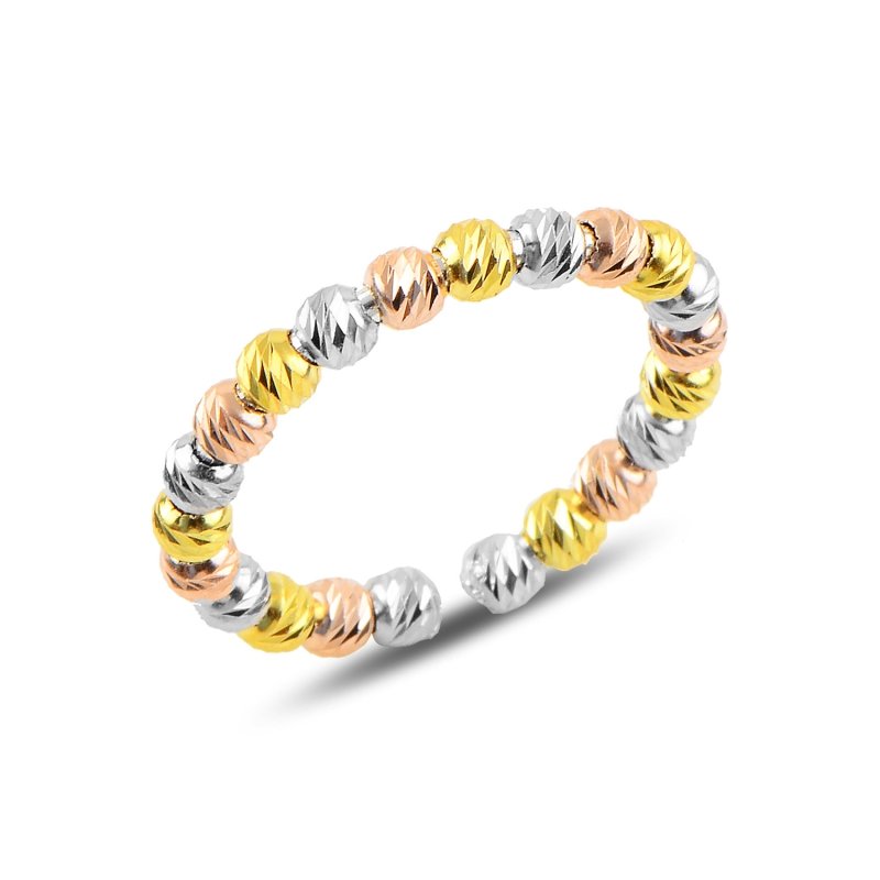 Dorika Ring tricolor 925er Silber vergoldet