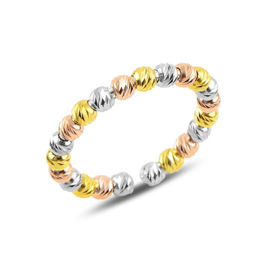 Dorika Ring tricolor 925er Silber vergoldet