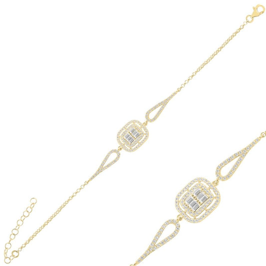 Armband mit Baguette Steinen in 925er Silber 18k vergoldet