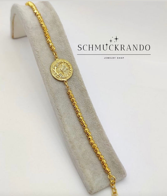 Dorika-Armband mit 22k vergoldete Resat Münze mit Verlängerunskette