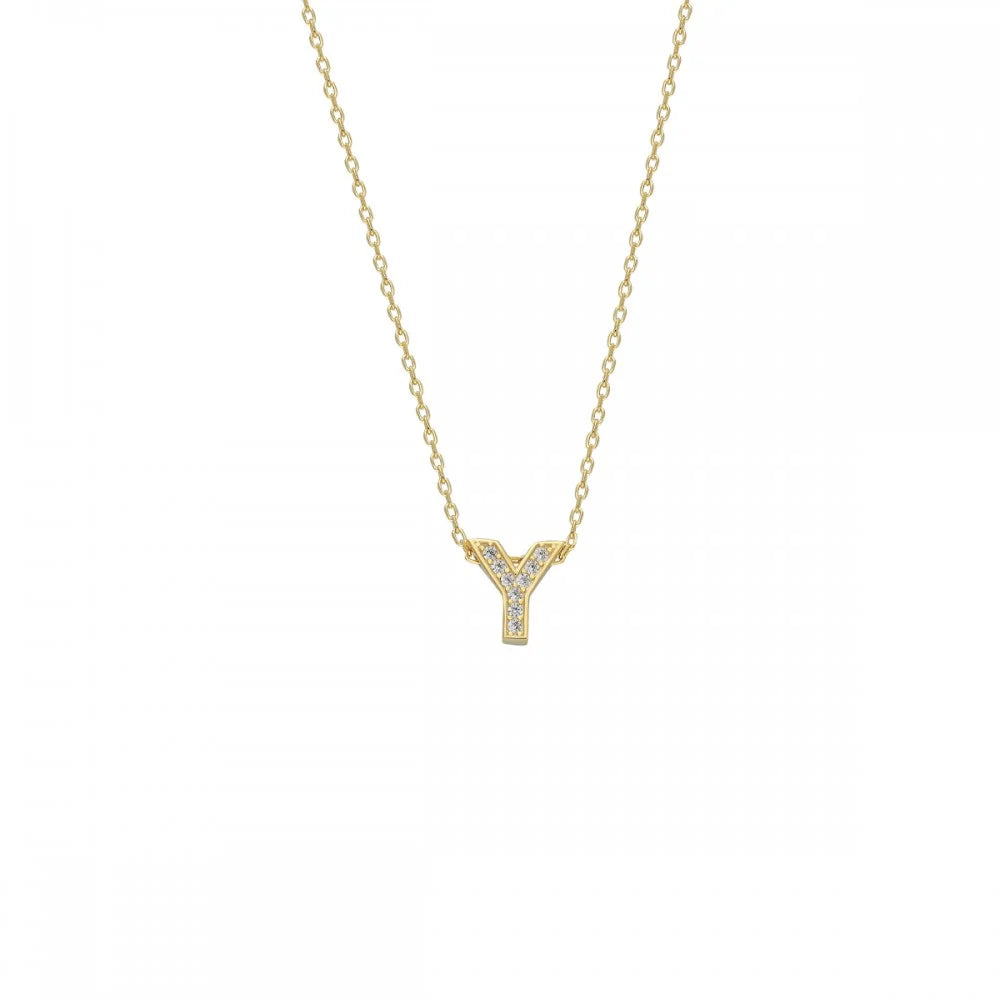 Kette mit Wunschbuchstabe in 925er Silber mit Zirkonia Steinen II