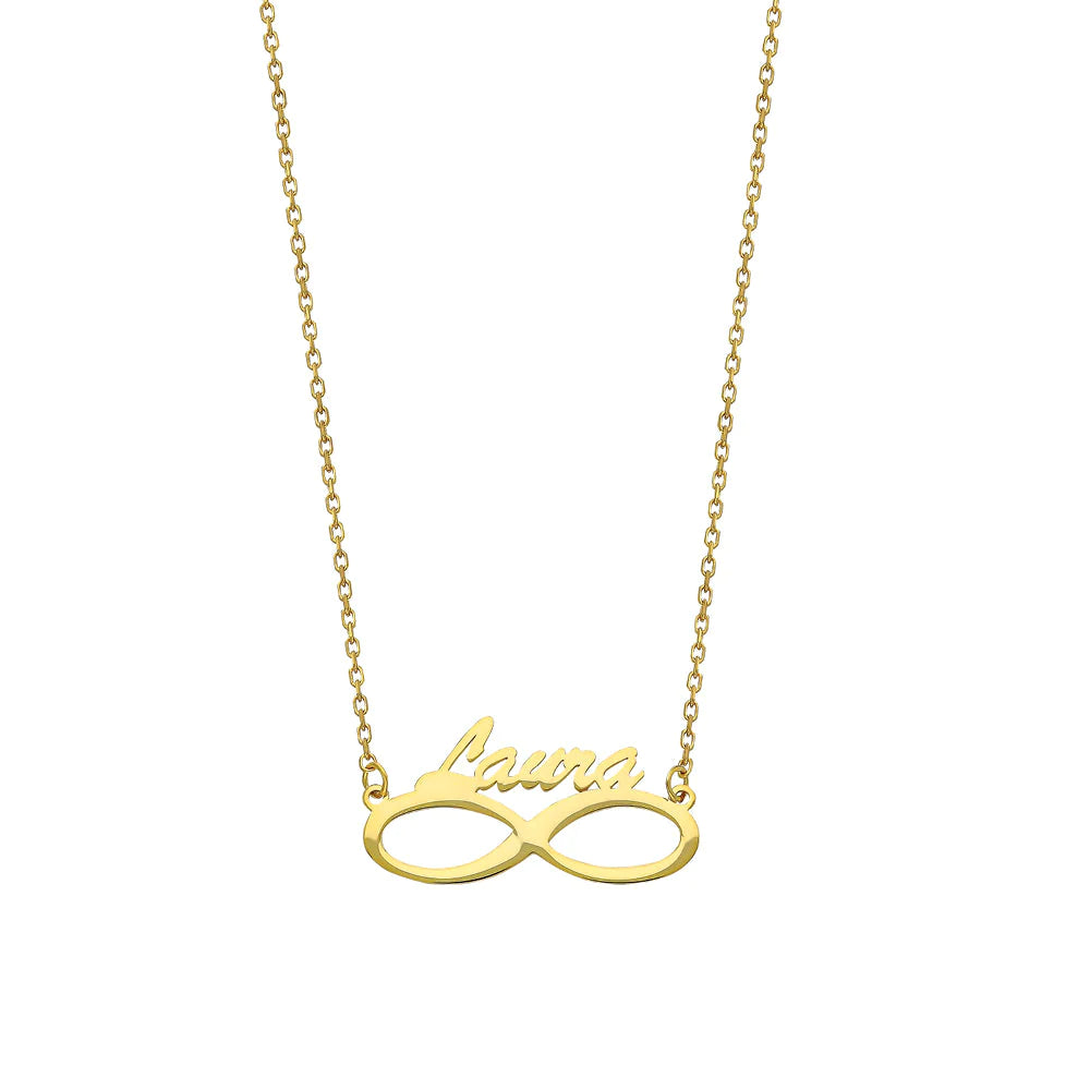 Infinity/Unendlich Namenskette in 925er Silber