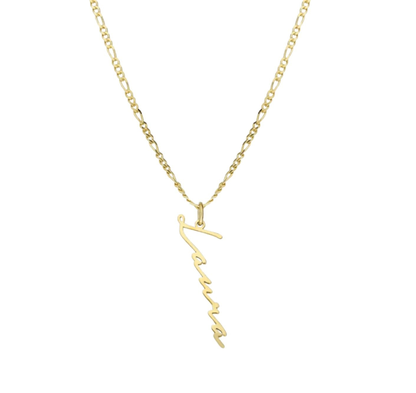Namenskette in 925er Silber Figarokette Signature