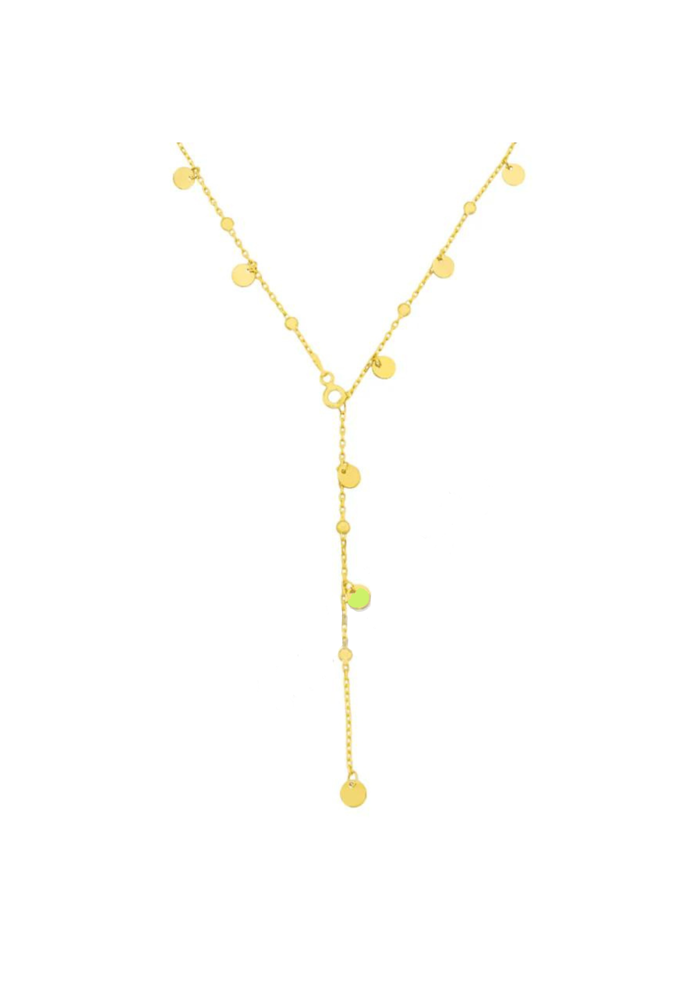 Y-Plättchen-Kette in 925er Silber 18k vergoldet
