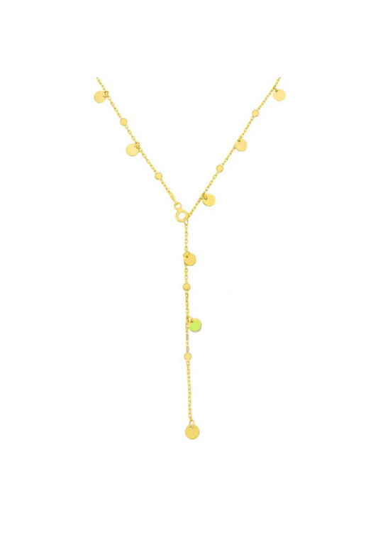 Y-Plättchen-Kette in 925er Silber 18k vergoldet