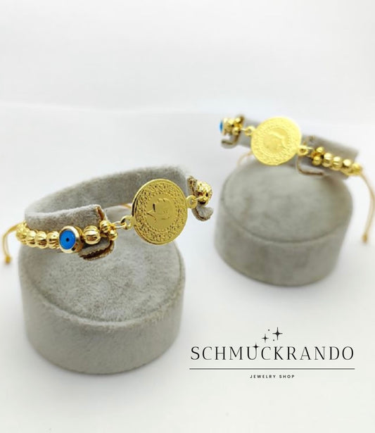 Armband mit 22k vergoldete Ceyrek Münze Dorikaarmband