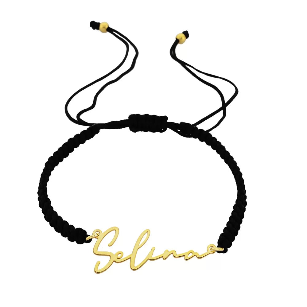 Signature Armband mit Wunschname in 925er Silber Stoffband