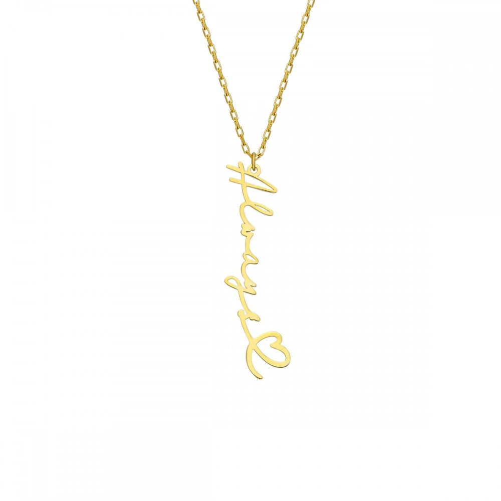 Signature Namenskette mit Herz in 925er Silber