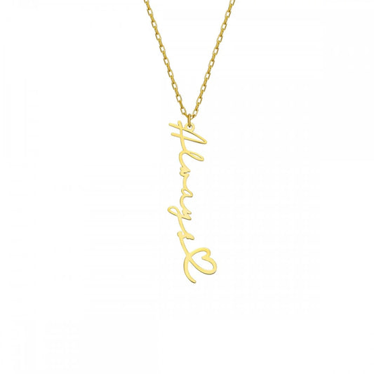 Signature Namenskette mit Herz in 925er Silber