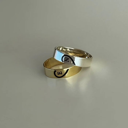 Ringe in 925er Silber als Paar Partnerringe vergoldet mit Wunschgravur