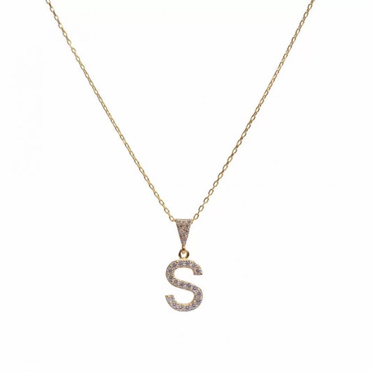 Kette mit Wunschbuchstabe in 925er Silber mit Zirkonia Steinen