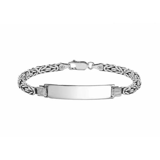 ID-Armband in 925 Silber Königskette mit Gravur