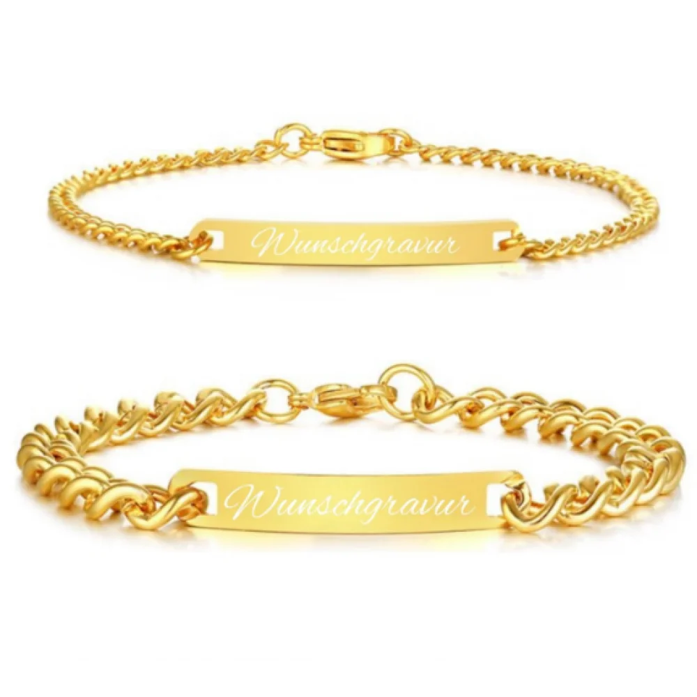 Partner Armband mit Wunschgravur in Edelstahl