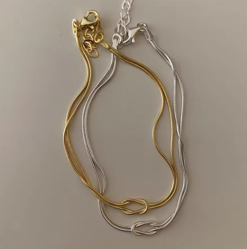 Liebesknoten Armband für Partner in 925er Silber im SET