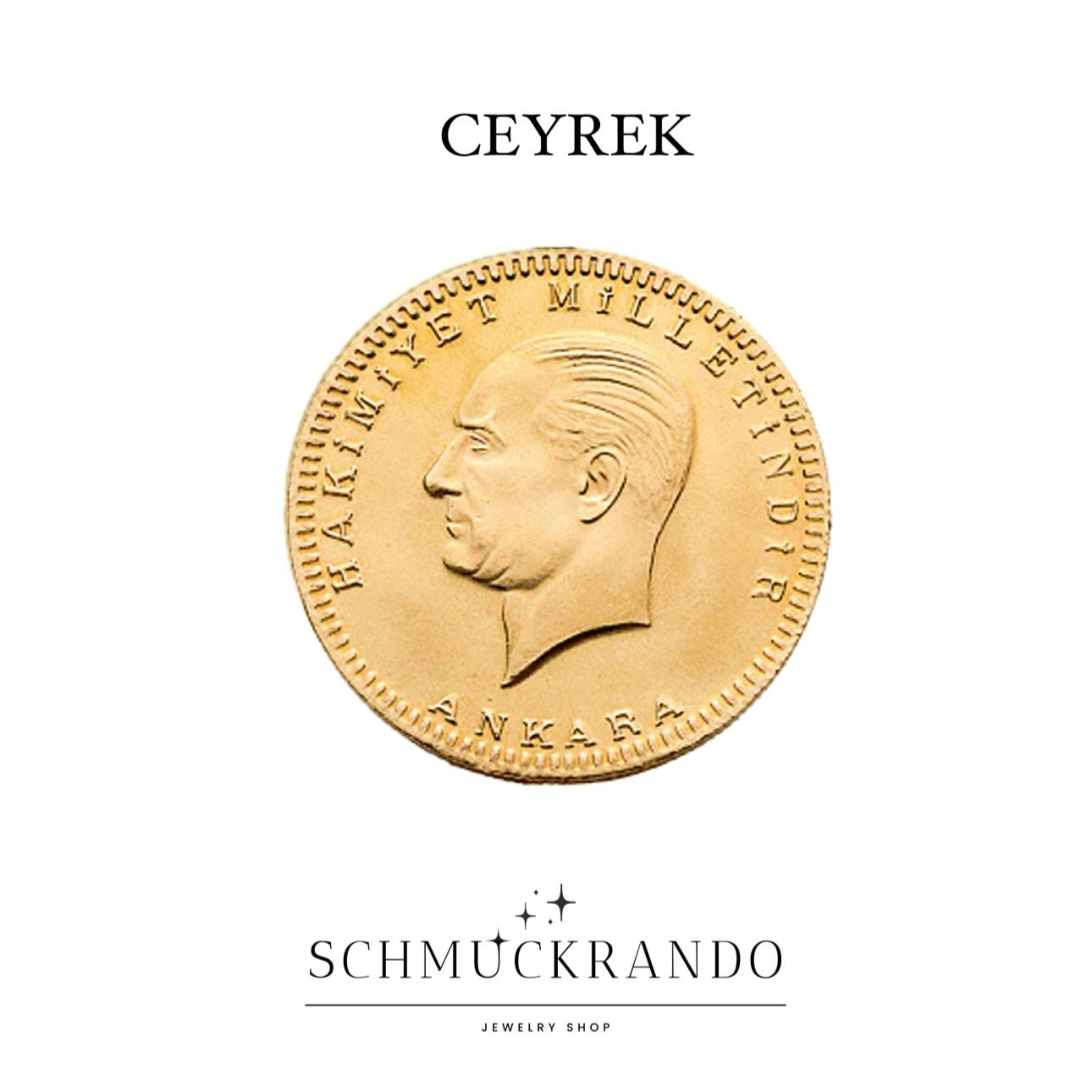 Türkische Goldmünze Ceyrek Ata Altin NEU 22k 916er Gold ohne Öse Kapitalanlage