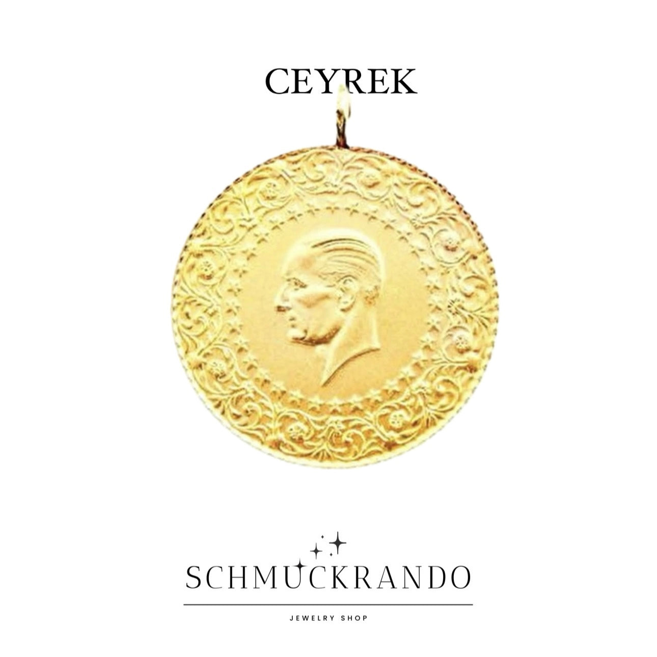 Türkische Goldmünze Ceyrek Altin Cumhuriyet NEU 22k 916er Gold mit Öse Piaster