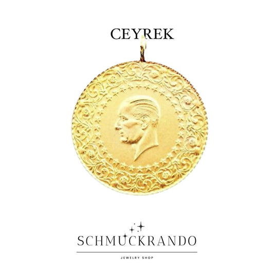 Türkische Goldmünze Ceyrek Altin Cumhuriyet NEU 22k 916er Gold mit Öse Piaster