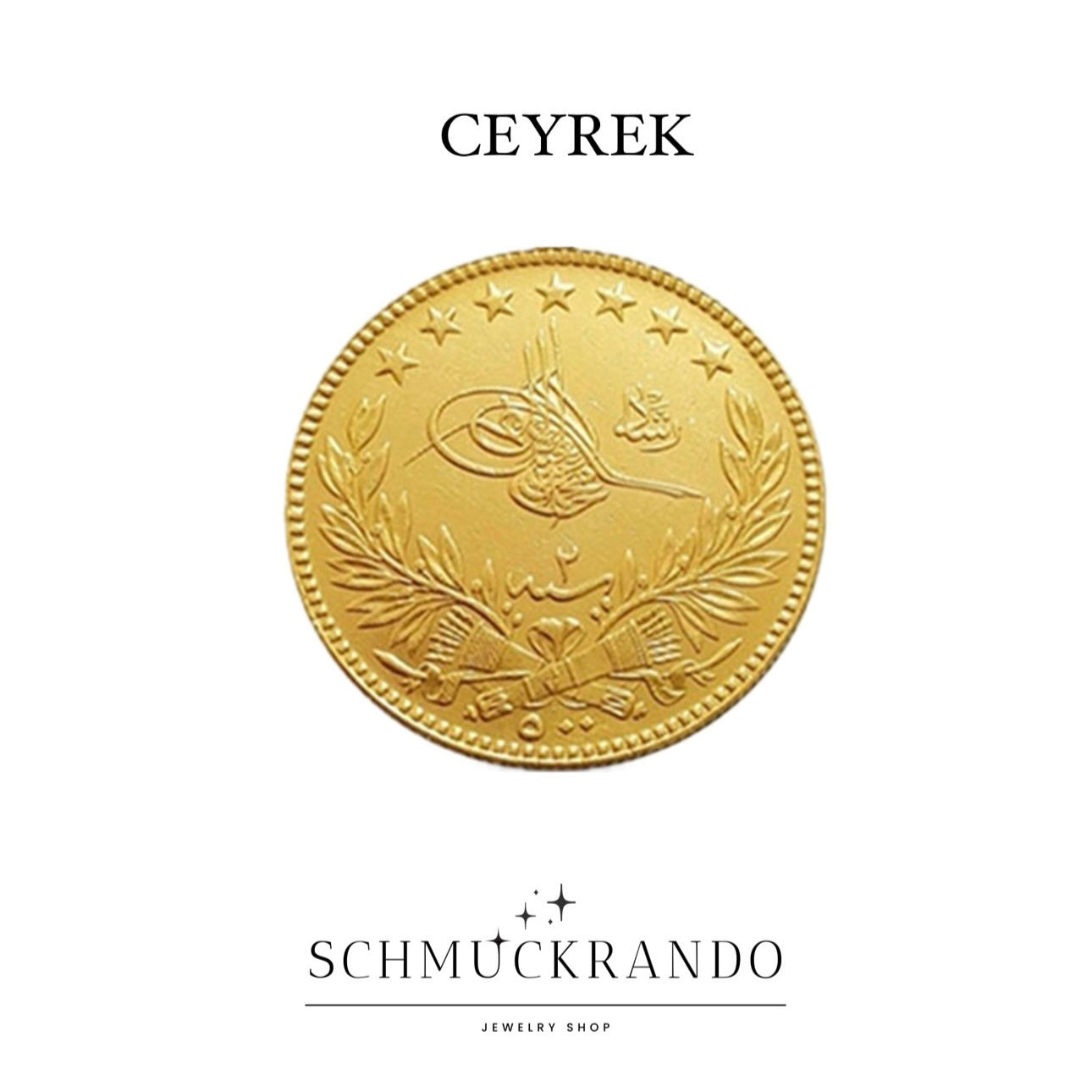 Türkische Goldmünze Ceyrek Resat Altin NEU 22k 916er Gold ohne Öse Resadiye Lira