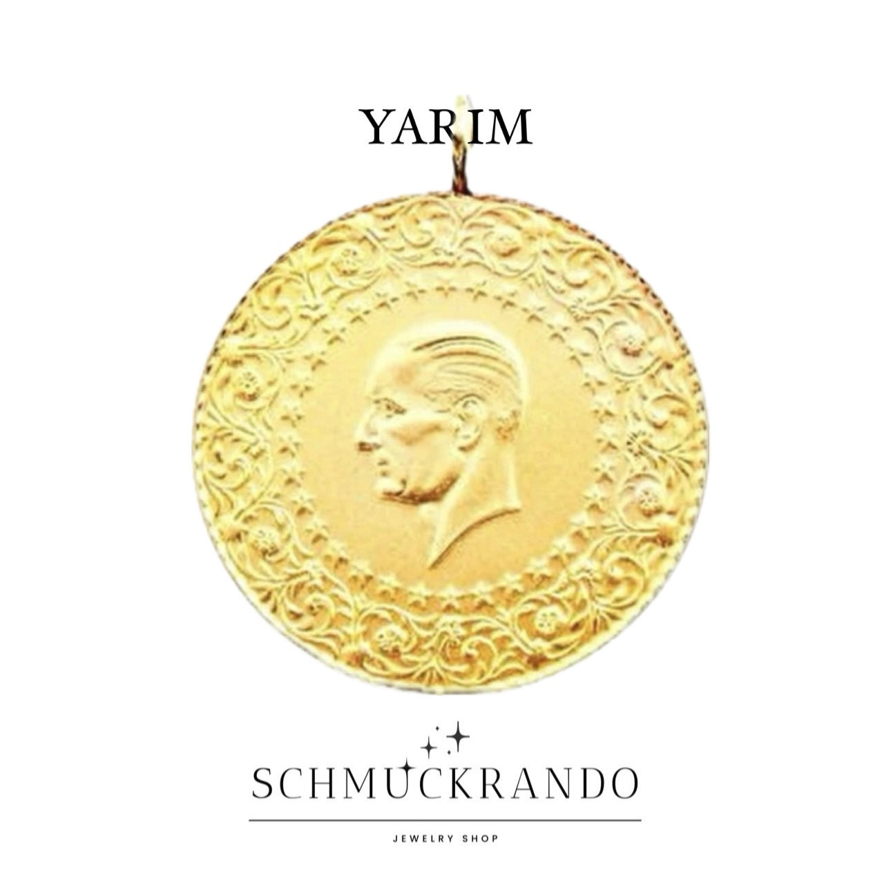Türkische Goldmünze Yarim Altin Cumhuriyet NEU 22k 916er Gold mit Öse Piaster