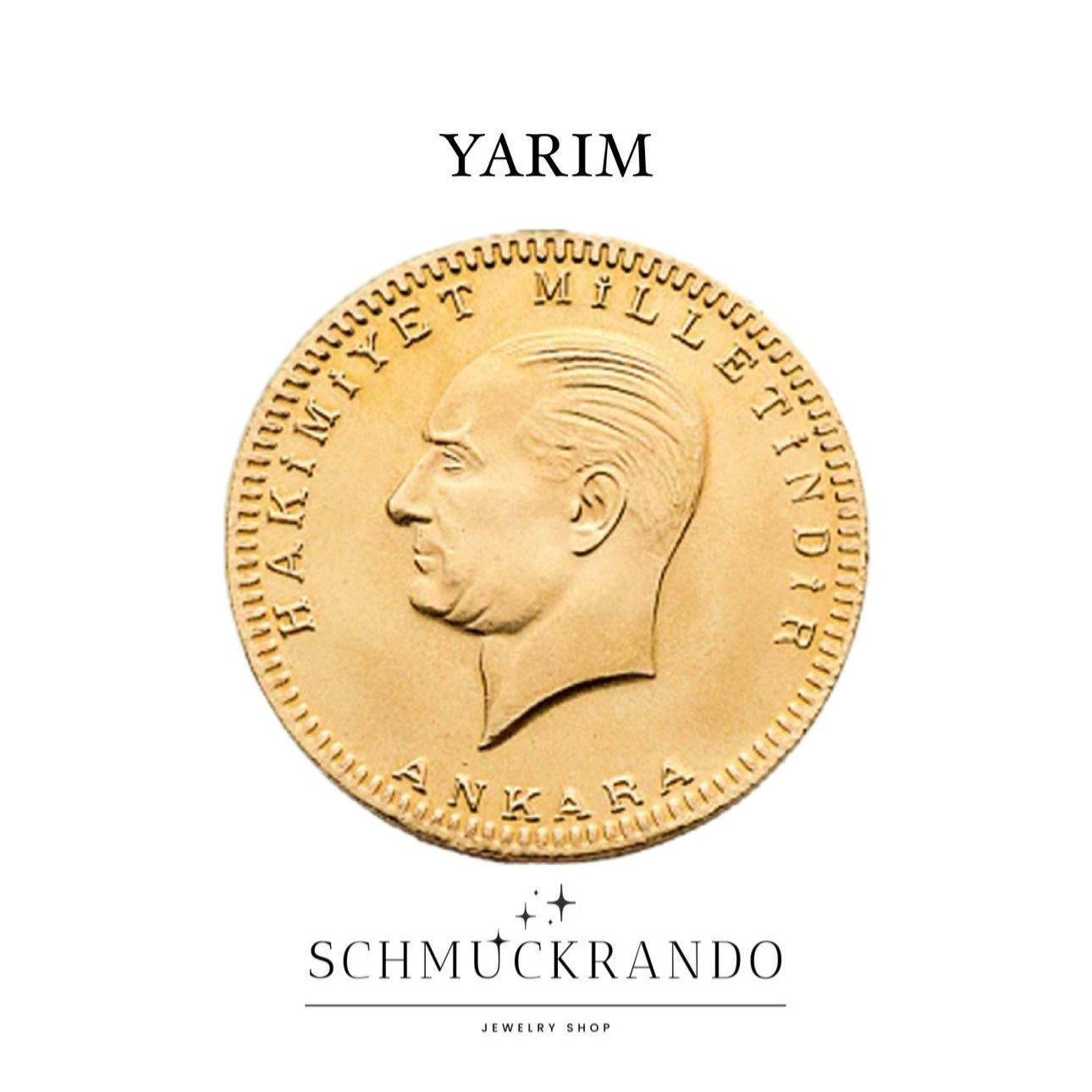 Türkische Goldmünze Yarim Ata Altin NEU 22k 916er Gold ohne Öse Kapitalanlage