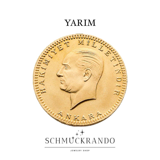 Türkische Goldmünze Yarim Ata Altin NEU 22k 916er Gold ohne Öse Kapitalanlage