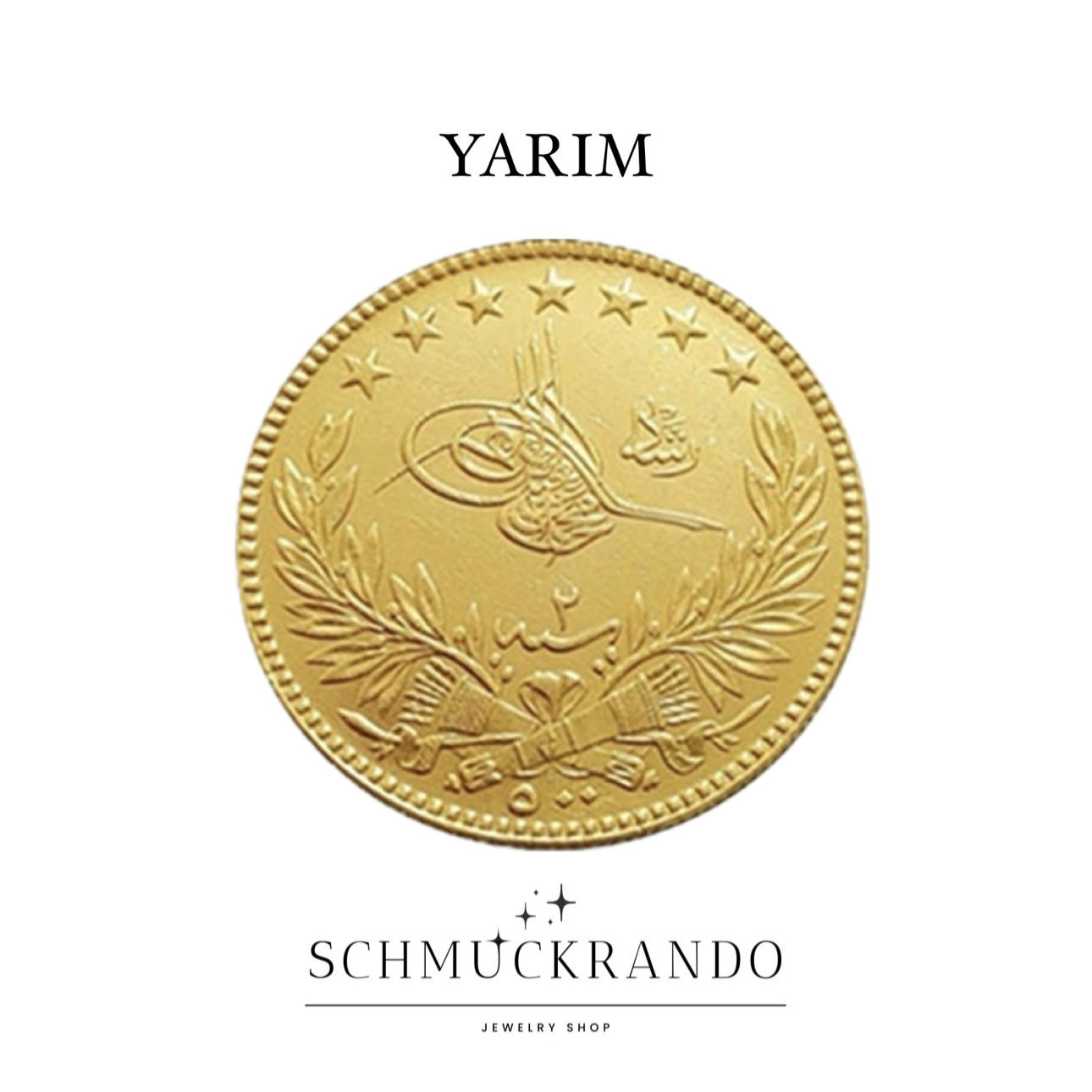 Türkische Goldmünze Yarim Resat Altin NEU 22k 916er Gold ohne Öse Resadiye Lira