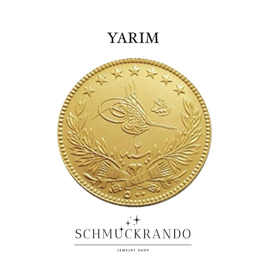 Türkische Goldmünze Yarim Resat Altin NEU 22k 916er Gold ohne Öse Resadiye Lira