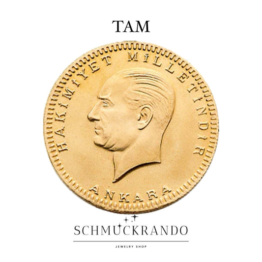 Türkische Goldmünze Tam Ata Altin NEU 22k 916er Gold ohne Öse Kapitalanlage