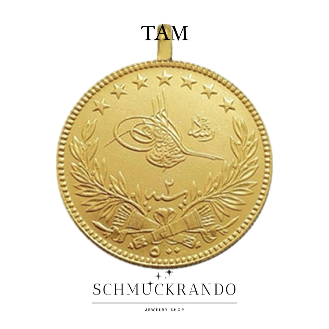 Türkische Goldmünze Tam Resat Altin NEU 22k 916er Gold mit Öse Resadiye Lira