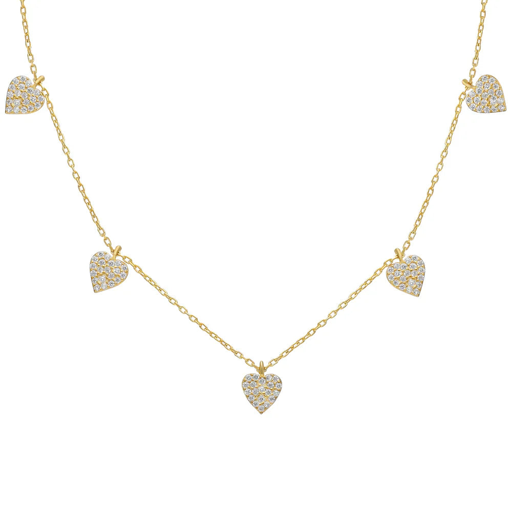 Charm Kette mit Herz 925er Silber 18k vergoldet