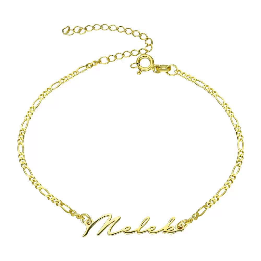 Signature Armband mit Wunschname in 925er Silber Figaro