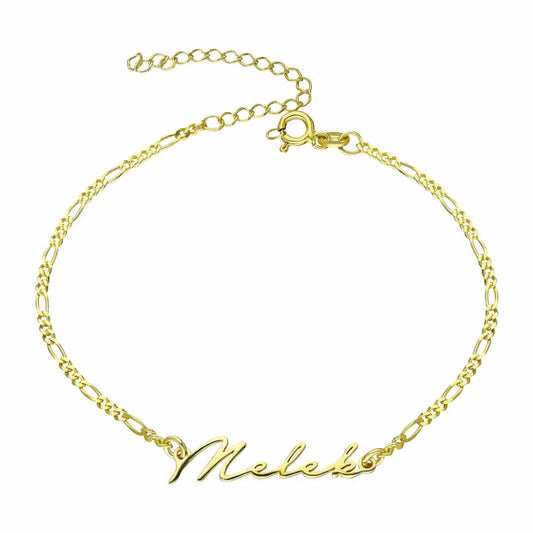 Signature Armband mit Wunschname in 925er Silber Figaro