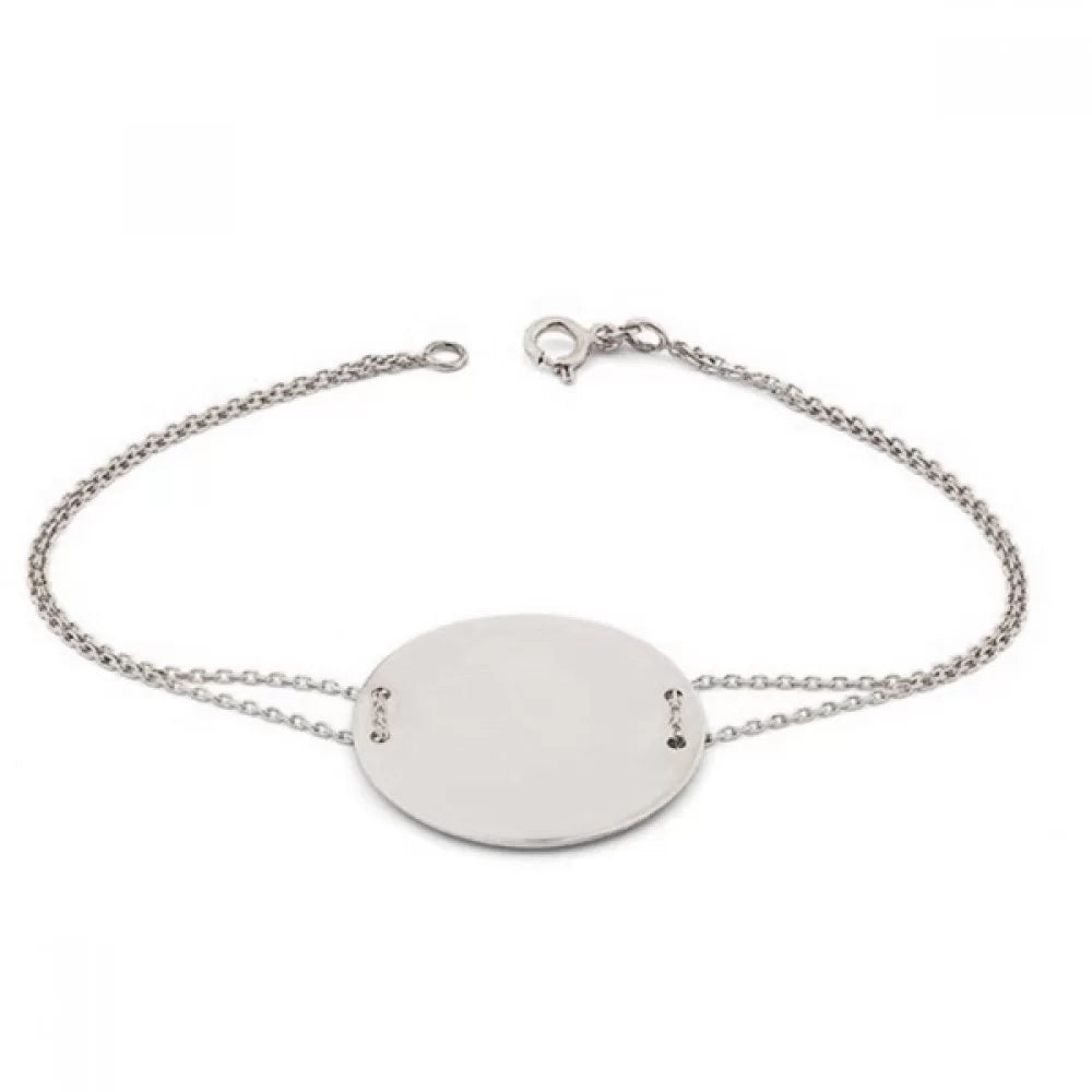 Armband mit Gravurplatte in 925er Silber mit Wunschgravur