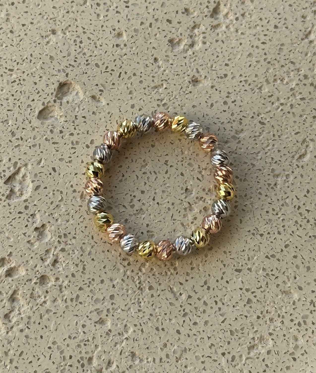Dorika Ring tricolor 925er Silber vergoldet