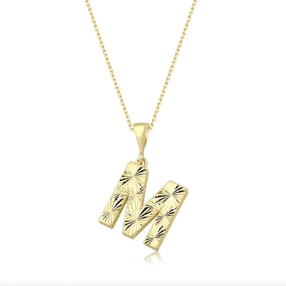 585er (14K) Gold Kette mit Anhänger / Wunschbuchstabe