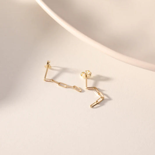 Ohrstecker/Ohrhänger in 14k (585er Gold) / Büroklammer