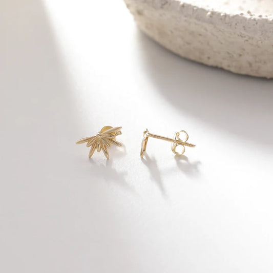 Ohrstecker in 14k (585er Gold) mit Zikonia / Sonnenuntergang Design