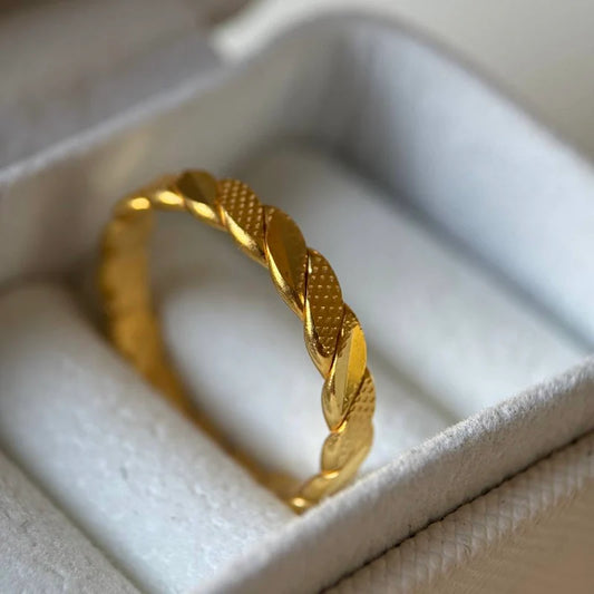 Burma (üclü) Dreier Ring II aus 925er Silber 22k vergoldet