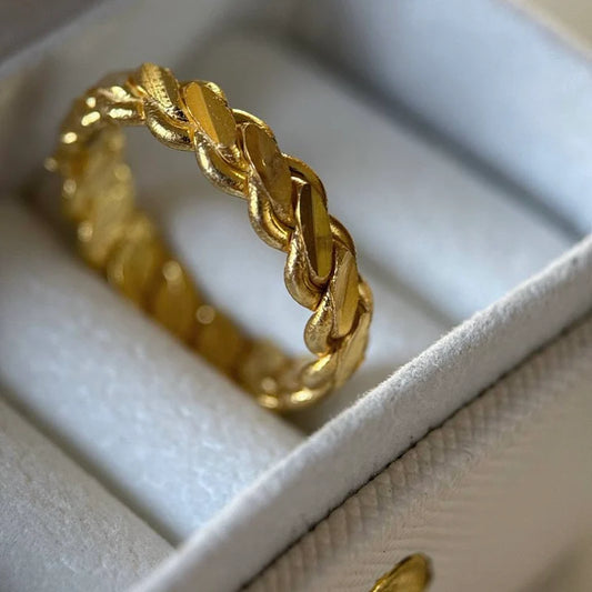 Burma (üclü) Dreier Ring aus 925er Silber 22k vergoldet