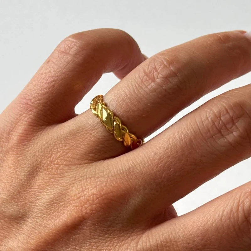 Burma (üclü) Dreier Ring aus 925er Silber 22k vergoldet