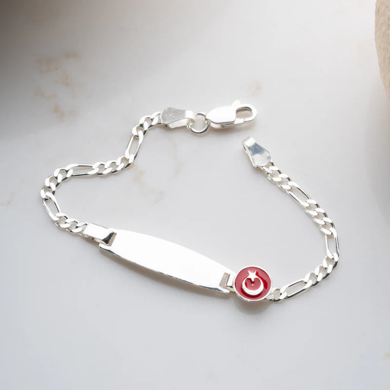 Türkei ID-Armband Gravurarmband für Kinder Figarokette