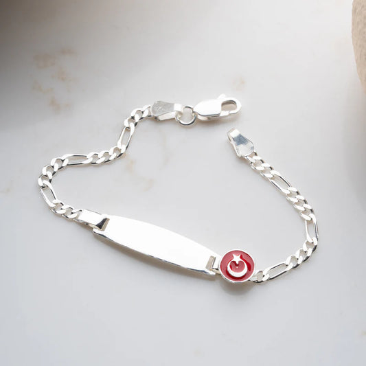 Türkei ID-Armband Gravurarmband für Kinder Figarokette